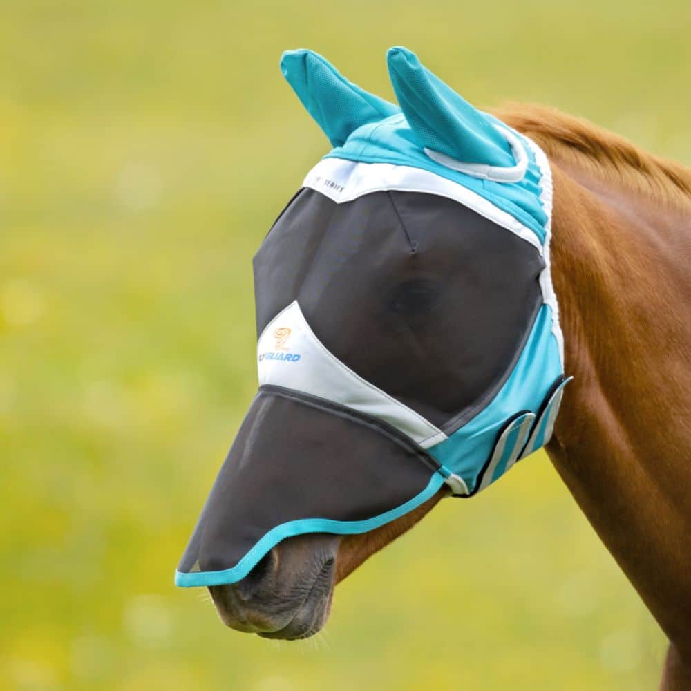 Shires Flughuva öron och nos Teal/grey - Bild 3
