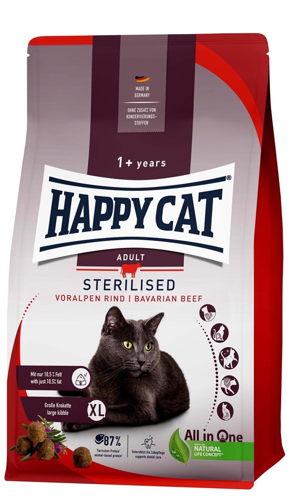 HappyCat Adult sterilised, Nötkött, 1,3 kg