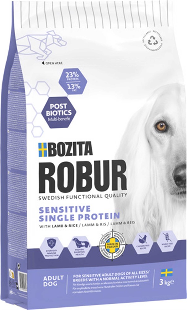 Bozita Robur Adult Sens. Single Prot. Lamb/Ris 3kg