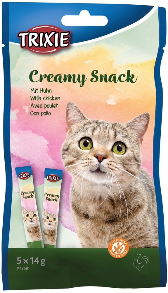 Trixie Creamy Snacks till katt. Med kyckling, 5 × 14 g