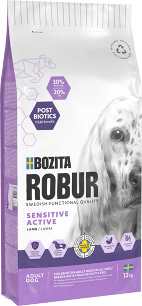 Bozita Robur Sens. GF Active, Lamb 12kg