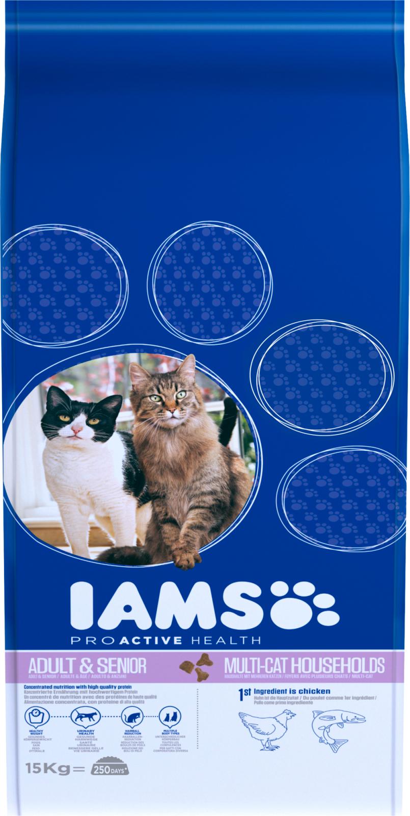 IAMS CAT Multicat Kyckling & lax 15kg