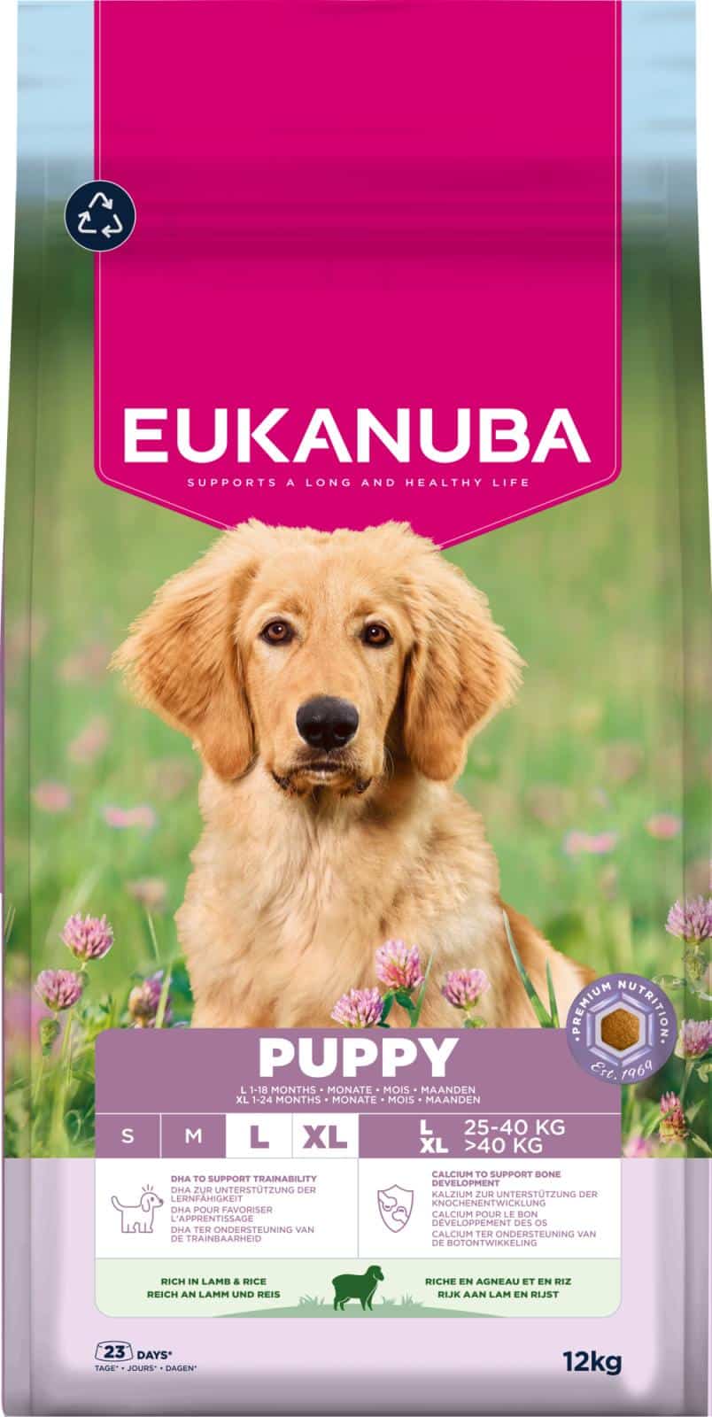 Euk Dog Puppy Lamb & Ris L/XL12 kg