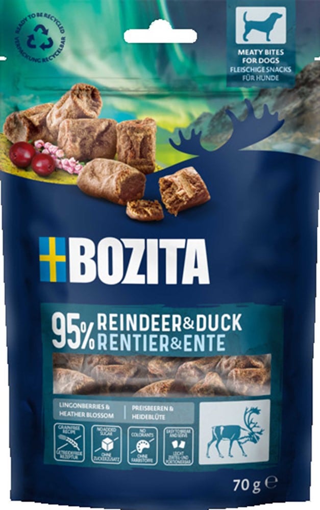 Bozita Snacks Meaty Bites Reindeer & Duck 70g