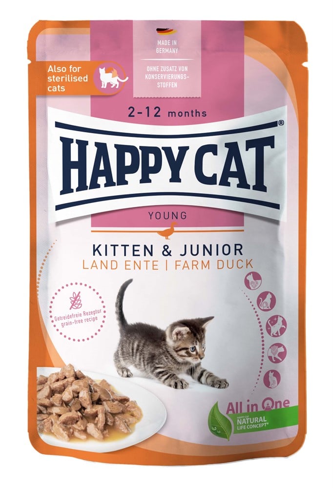 Happy Cat Kitten, anka, våt 85g
