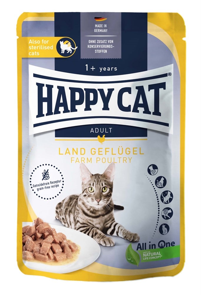 HappyCat våt/sås, fågel, 85 g