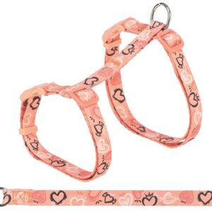 Kattsele med koppel, flower power, 35-59 cm/13 mm, 1,20 m, Trixie
