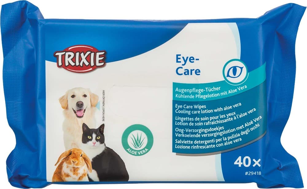 Ögonrengöringsservetter med Aloe Vera, 40-pack Trixie