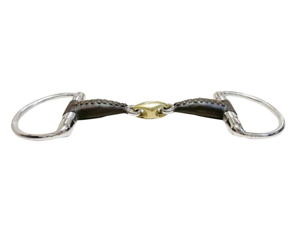 Jump In Eggbutt mouth Leather Covered Bit
