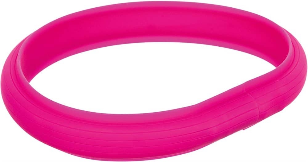 Flash light band USB, silikon, L-XL: 70 cm/30 mm, rosa, Trixie